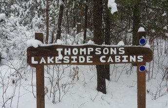 winter at thompsons lakeside cabins